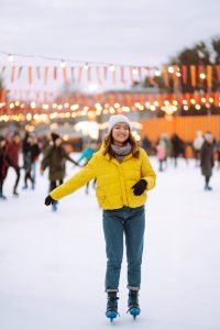 beautiful woman have fun active ice skating on th 2025 03 09 14 34 30 utc